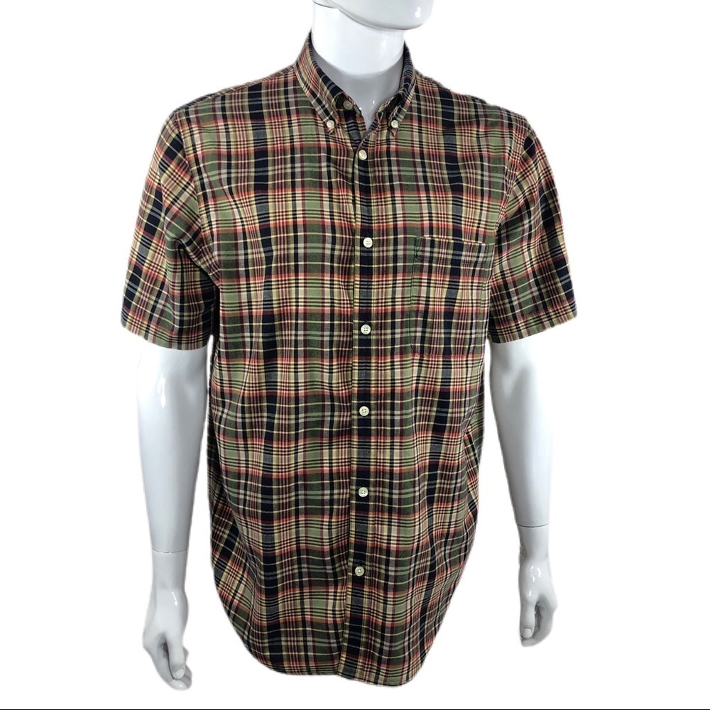 Cherokee Men’s Casual Plaid Short Sleeve Button Down